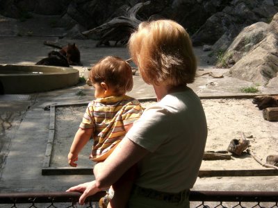 JD and Grandma at the bear den
