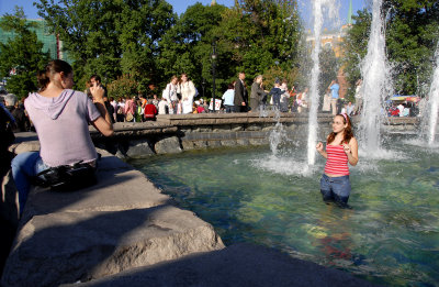 Girl cooling off