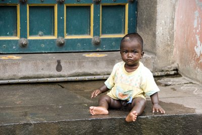 Little boy living on the street