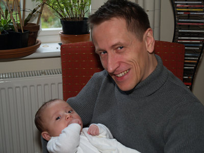 In daddy's arms