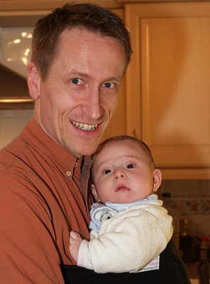 In the sling with daddy