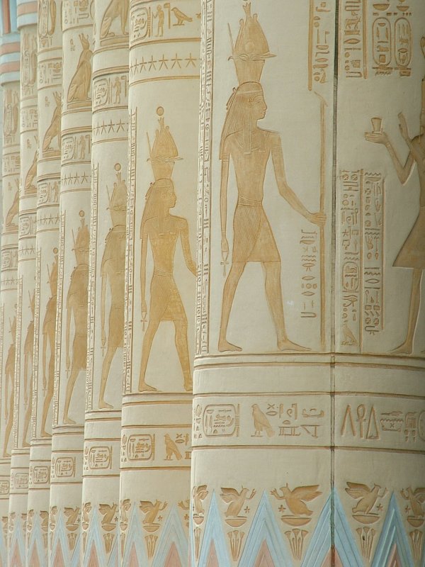 Wafi City Carved Pillars Dubai.JPG