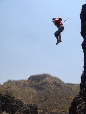 Day 2 Lucy at the rock jump.JPG