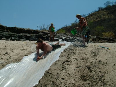 Layover day Ben doing the Slippy Slide on the Zambesi.JPG