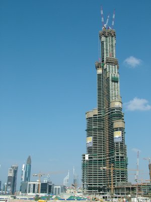 Progress at Burj Dubai 15th December 06.JPG