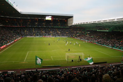 Players running out at Parkhead.JPG