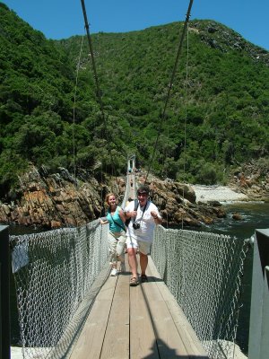 Stephen and Liz on the Suspension Bridge at Storms River.JPG