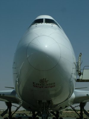 1133 12th March 07 Emirates 747-400 at Sharjah Airport.JPG