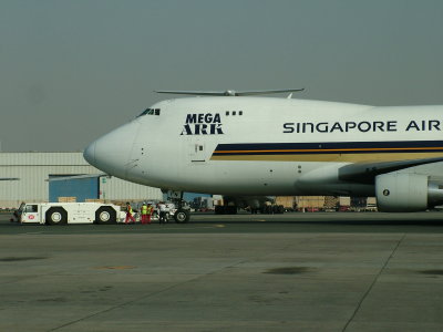 1610 13th March 07 Singapore Airlines pushback at Sharjah Airport.JPG