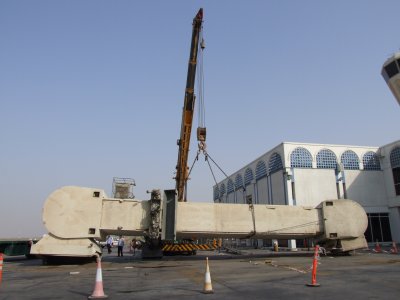 1636 27th August 07 Bay 9 Bridge being removed Sharjah Airport.JPG