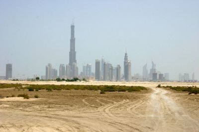 Burj Dubai towering over the Dubai skyline