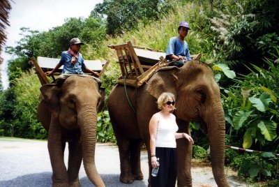 Elephants and Elisabeth Northern Thailand