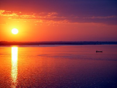 Sunset on the Irrawaddy River Burma