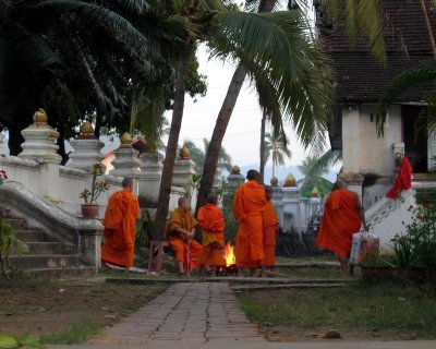 Monks by the fire