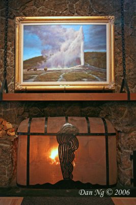 Fireplace in the Old Faithful Inn