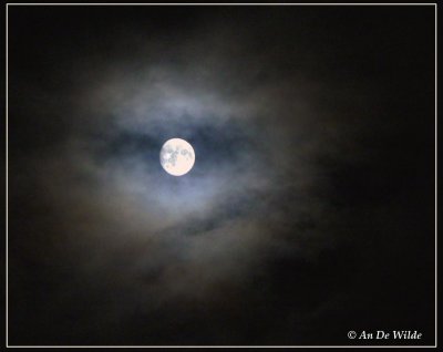 clouds around the moon ....