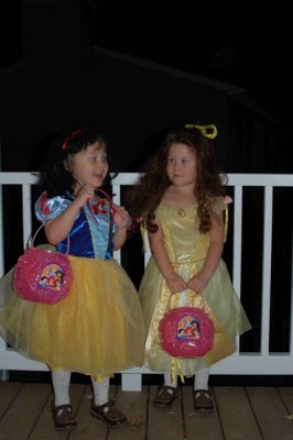 Trcik or Treat! Rory as Snow White and Reagan as Belle