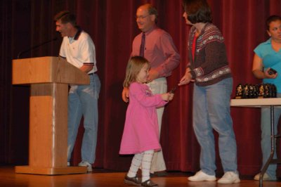 Rory getting her soccer trophy