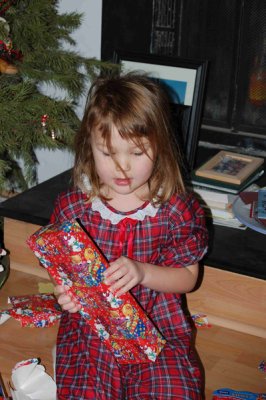 Rory opening gifts