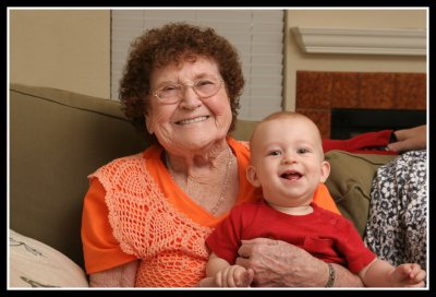 Joshua and his Great Grandma Williams