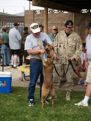 Risse and dog with TSgt Rhoads