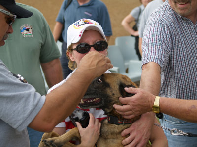 Sparkplug fights off attack dog