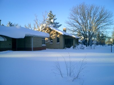 This is the front of our house (the one on the right).
