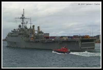 USS Dubuque with Pilot Boat