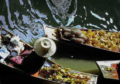 Bright Colors and Reflections: Floating Market, Thailand