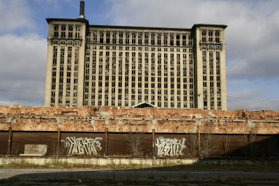 Michigan Central train station from the back