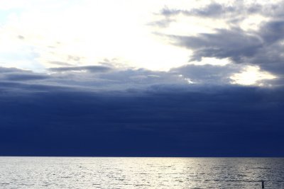 Lake Michigan hides its sunset