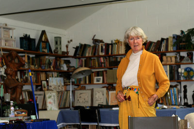 Peggy in her art studio