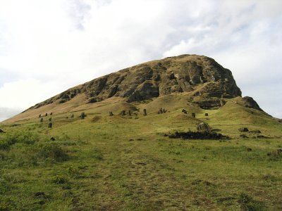 the quarry for many of the Moai...a volcanic crater..