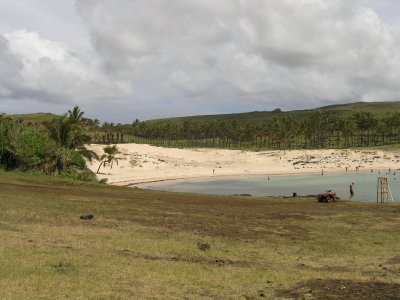 at the north end of the island is the lovely Anakena Beach.....