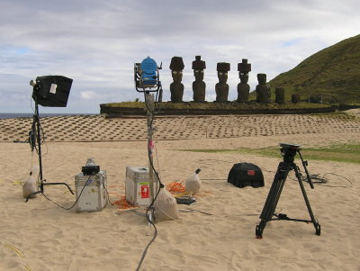 they even put new eyes in the moai of Ahu Nau Nau