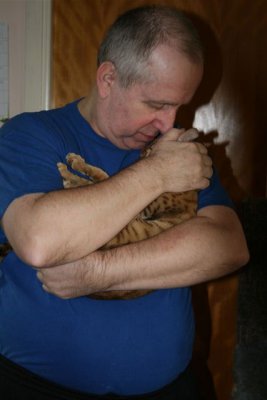 Jens holding Gizmo