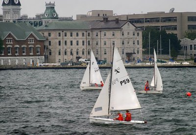 Three Sail Boats In Kingston Harbor