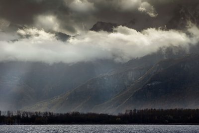 Low cloud on the mountains, near Montreux