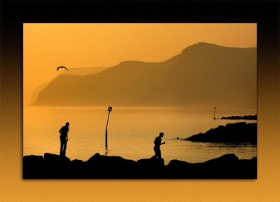 Rocky silhouette, West Bay