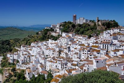 Town and turbines, Casares, Andalucia (2408)