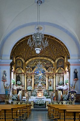 Flowers and church interior, Ronda