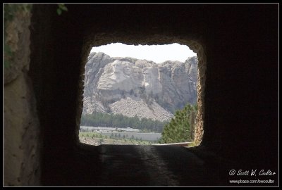 Mount Rushmore from HWY 16  tunnel