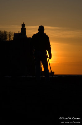 Photographer silhouette at Split Rock