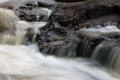 Moving water over rocks