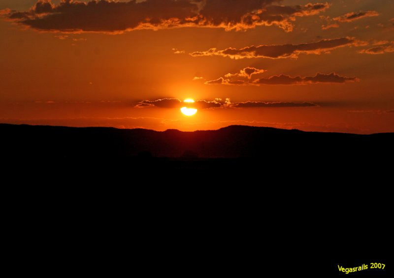 The sun sets in Southern Utah