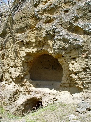 Bullet-riddled cave