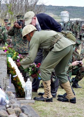 Laying a wreath