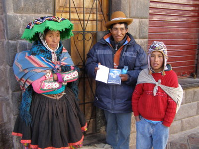 Qeros on street in Cusco