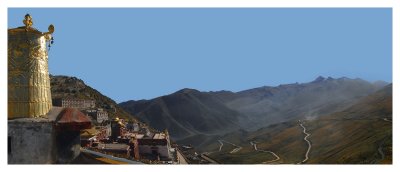 view from Ganden monastery, Tibet