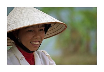 Lady near perfume pagoda, Vietnam